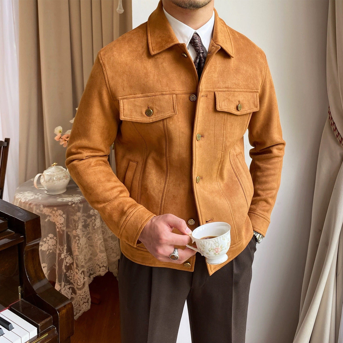 Solid Color Casual Retro Easy Matching Coat