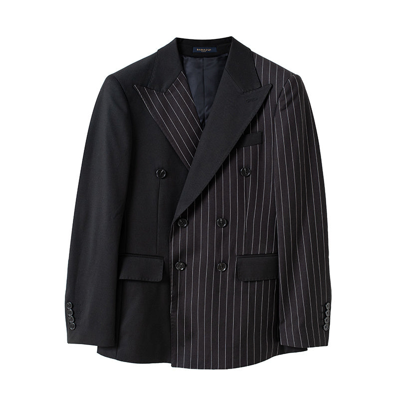 Striped Double Breasted Blazer For Men