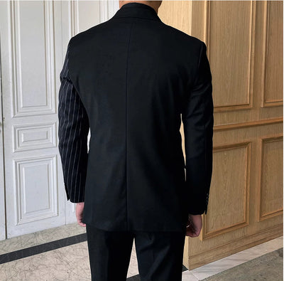Striped Double Breasted Blazer For Men